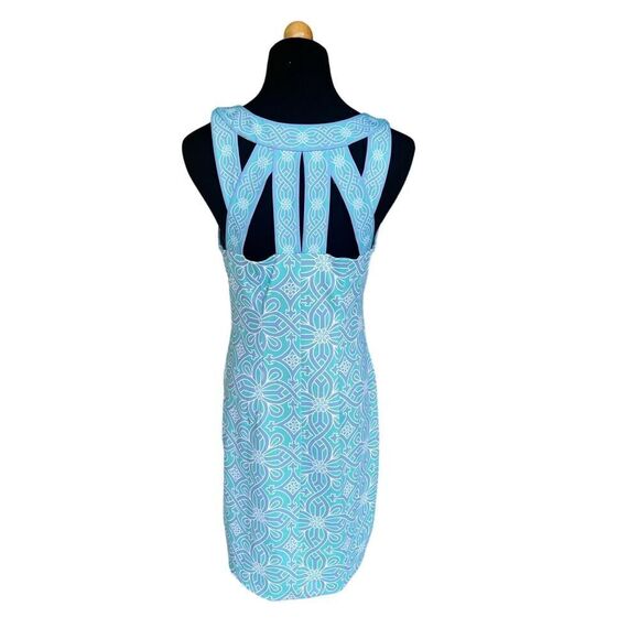 GRETCHEN SCOTT Size S Green Blue ISOSCELES Jersey Dress Piazza Stretch Women’s - Picture 5 of 9